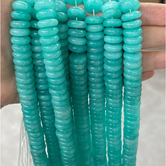 No_697_Enhanced Amazonite Color Chalcedony Spacer_4*12mm_(Sold Per Strand)