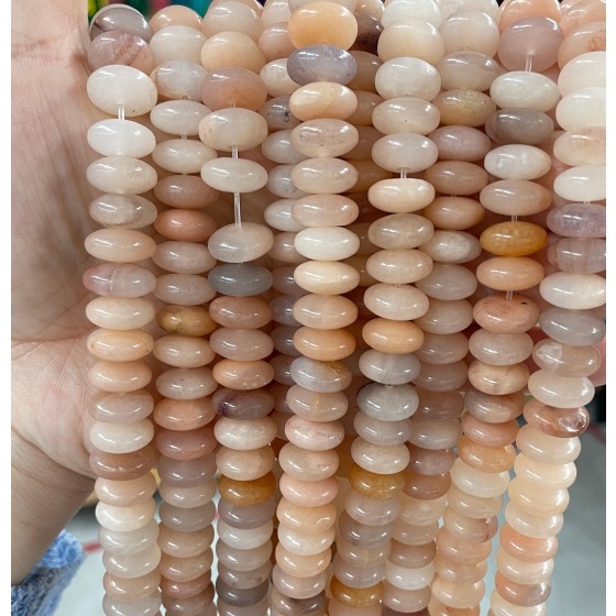 No_716_Natural Ice Transparent Pink Aventurine Flying Saucer Bead_5*12mm_(Sold Per Strand)