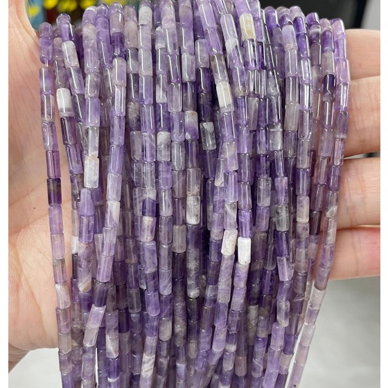 No_723_Natural Amethyst Round Tube_6*3mm_(Sold Per Strand)