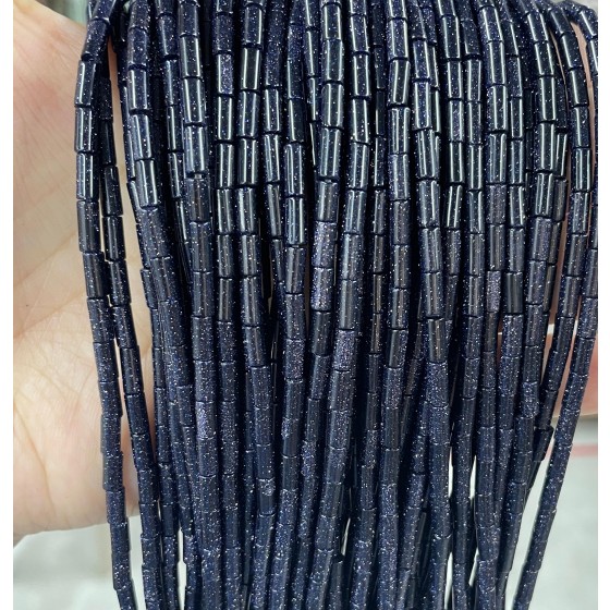 No_729_Synthetic Blue Sandstone Round Tube_6*3mm_(Sold Per Strand)
