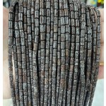 No_742_Natural Coffee Snowflake Stone Round Tube_6*3mm_(Sold Per Strand)