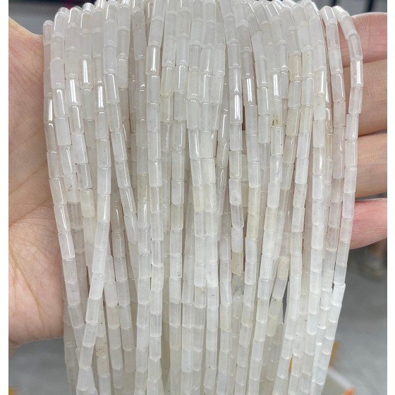 No_743_Natural White Crystal Round Tube_6*3mm_(Sold Per Strand)