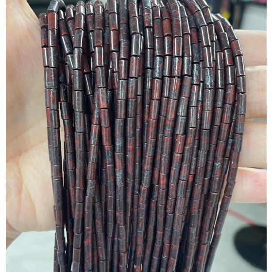 No_757_Natural Red Agate Round Tube_6*3mm_(Sold Per Strand)