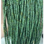 No_758_Enhanced Green Sesame Jasper Round Tube_6*3mm_(Sold Per Strand)