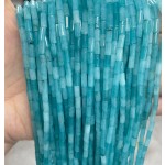 No_763_Enhanced Lake Blue Chalcedony Round Tube_6*3mm_(Sold Per Strand)