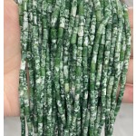No_774_Natural Green Dot Stone Round Tube_6*3mm_(Sold Per Strand)