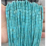 No_775_Enhanced Blue Turquoise Round Tube_6*3mm_(Sold Per Strand)