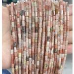 No_777_Natural Red Cotton Agate Round Tube_6*3mm_(Sold Per Strand)