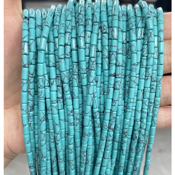 No_778_Synthetic Light Turquoise Round Tube_6*3mm_(Sold Per Strand)