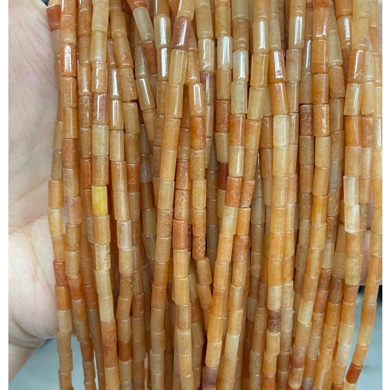No_790_Natural Red Aventurine Stone Round Tube_6*3mm_(Sold Per Strand)