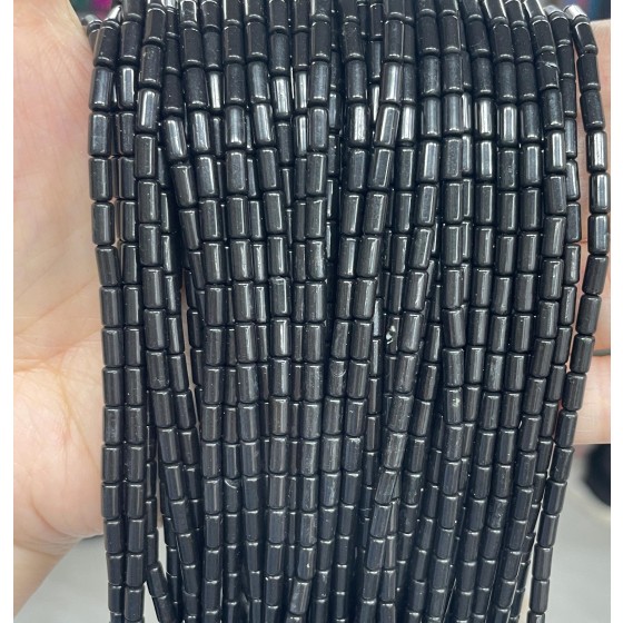 No_791_Natural Black Obsidian Round Tube_6*3mm_(Sold Per Strand)