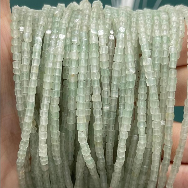 No_799_Natural Green Strawberry Quartz Small Cube Beads_2mm_(Sold Per Strand)