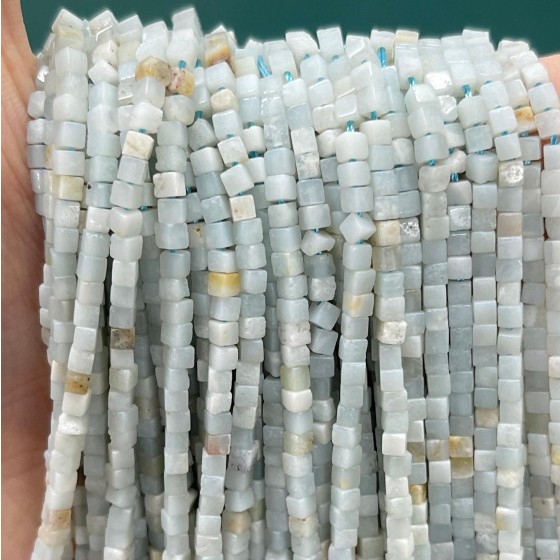 No_813_Natural Light Colored Amazonite Small Prismatic Crystals_2mm_(Sold Per Strand)