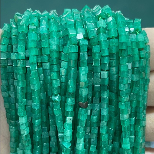No_820_Dyed The Small Green Chalcedony Crystals_2mm_(Sold Per Strand)
