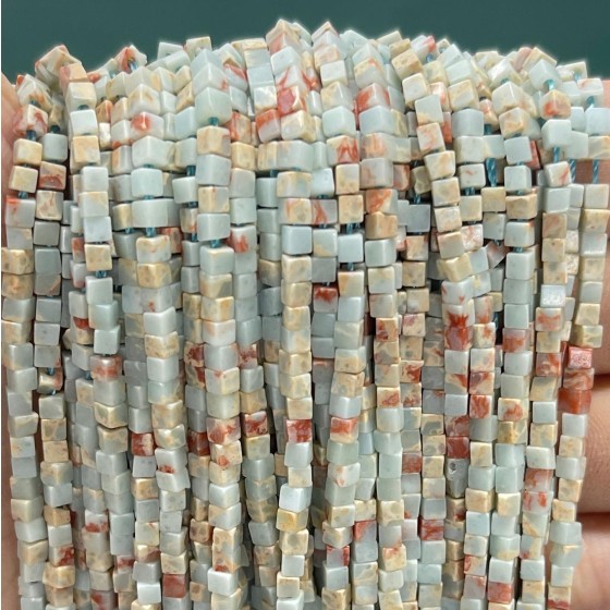 No_822_Synthetic Shoushan Stone Small Cubes_2mm_(Sold Per Strand)