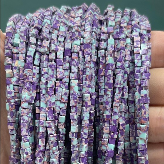 No_824_Synthetic Purple Imperial Jasper Small Cubes_2mm_(Sold Per Strand)