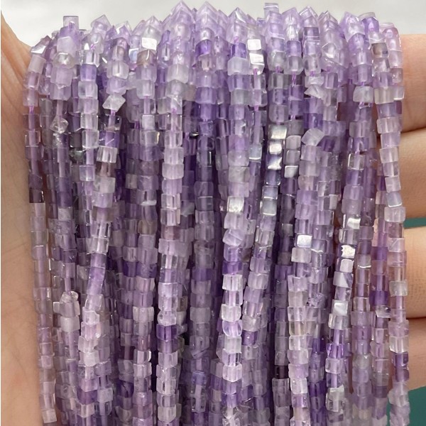 No_835_Natural Amethyst Small Cube Beads_2mm_(Sold Per Strand)