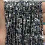No_839_Natural Black Labradorite Small Cube Beads_2mm_(Sold Per Strand)
