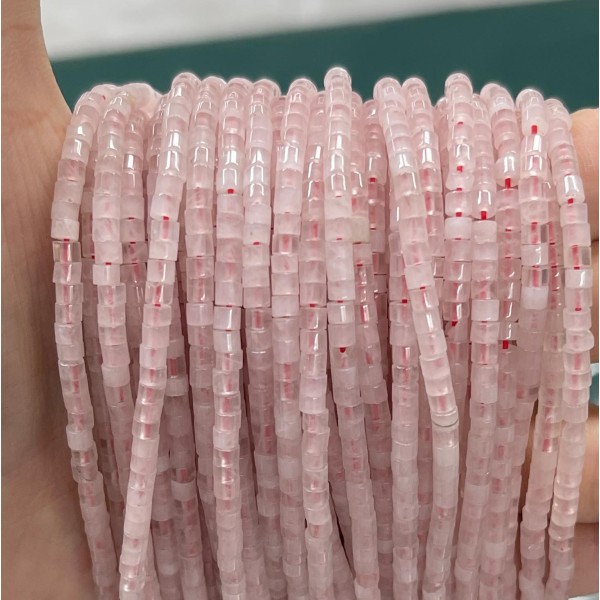 No_840_Natural Rose Quartz Disc (heishi) Spacer Beadss_2*3mm_(Sold Per Strand)