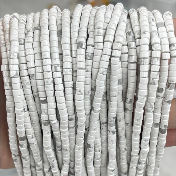 No_842_Natural Howlite Disc (heishi) Spacer Beads_2*3mm_(Sold Per Strand)