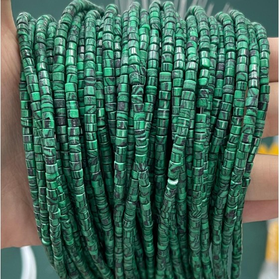 No_848_Synthetic Malachite Disc (heishi) Spacer Beads_2*3mm_(Sold Per Strand)