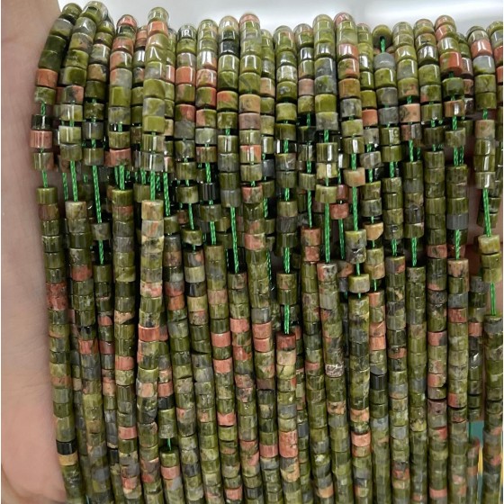 No_852_Natural Unakite Disc (heishi) Spacer Beads_2*3mm_(Sold Per Strand)