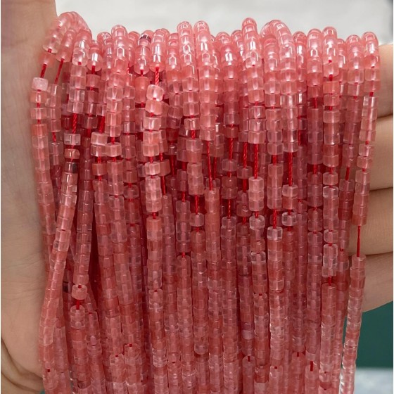 No_853_Synthetic Watermelon Red Crystal Disc (heishi) Spacer Beads_2*3mm_(Sold Per Strand)