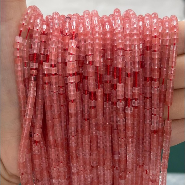 No_853_Synthetic Watermelon Red Crystal Disc (heishi) Spacer Beads_2*3mm_(Sold Per Strand)