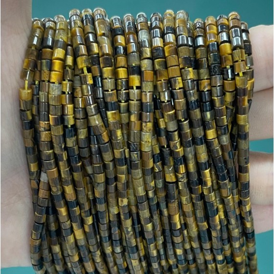 No_862_Natural Yellow Tiger Eye Stone Disc (heishi) Spacer Beads_2*3mm_(Sold Per Strand)