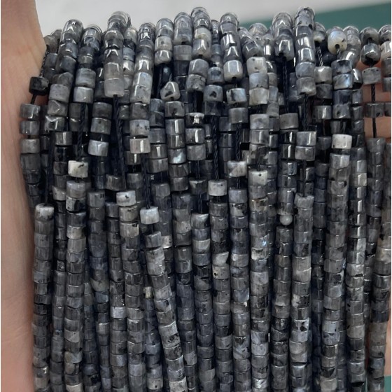 No_872_Natural Black Labradorite Disc (heishi) Spacer Beads_2*3mm_(Sold Per Strand)
