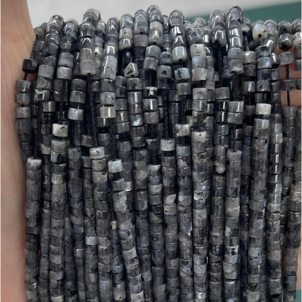No_872_Natural Black Labradorite Disc (heishi) Spacer Beads_2*3mm_(Sold Per Strand)