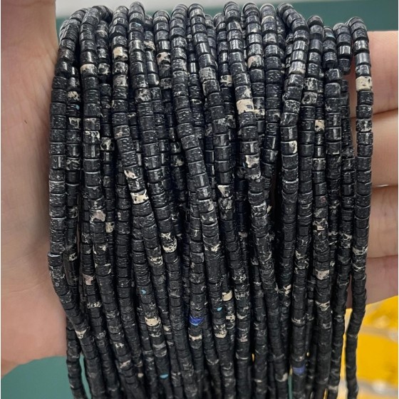 No_890_Synthetic Black Imperial Jasper Disc (heishi) Spacer Beads_2*3mm_(Sold Per Strand)