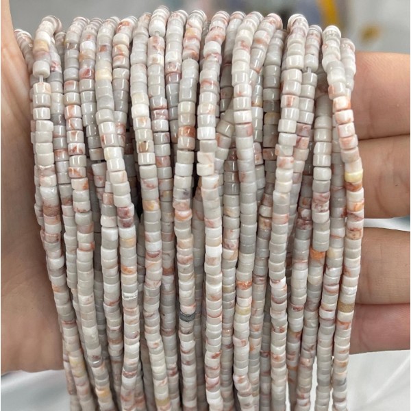No_897_Natural Red Network Jasper Disc (heishi) Spacer Beads_2*3mm_(Sold Per Strand)