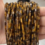 No_898_Natural Yellow Tiger Eye Stone Small Rectangle_2*4mm_(Sold Per Strand)