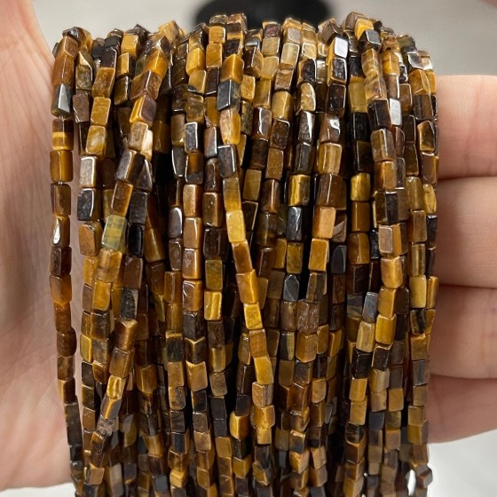 No_898_Natural Yellow Tiger Eye Stone Small Rectangle_2*4mm_(Sold Per Strand)