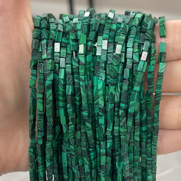 No_899_Synthetic Malachite Small Rectangle_2*4mm_(Sold Per Strand)
