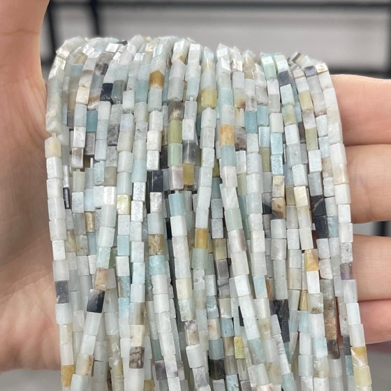 No_900_Natural Light Amazonite Small Rectangle_2*4mm_(Sold Per Strand)
