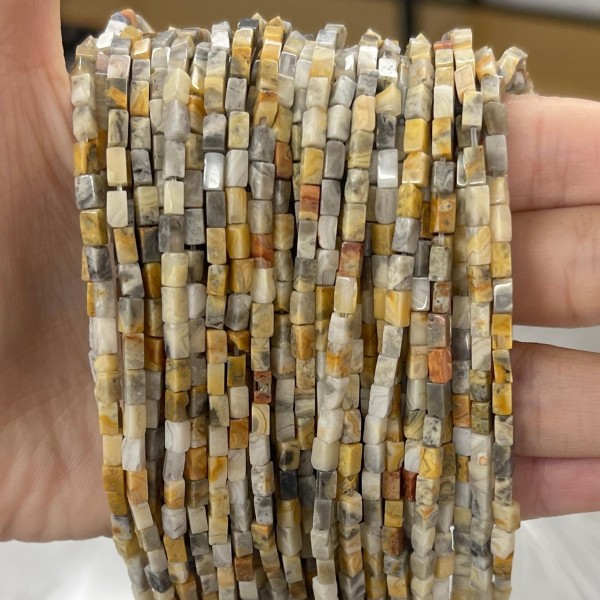 No_901_Natural Crazy Agate Small Rectangle_2*4mm_(Sold Per Strand)