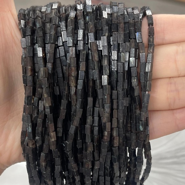 No_905_Natural Coffee Labradorite Small Rectangle_2*4mm_(Sold Per Strand)