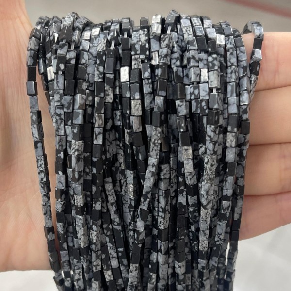 No_906_Natural Snowflake Stone Small Rectangle_2*4mm_(Sold Per Strand)