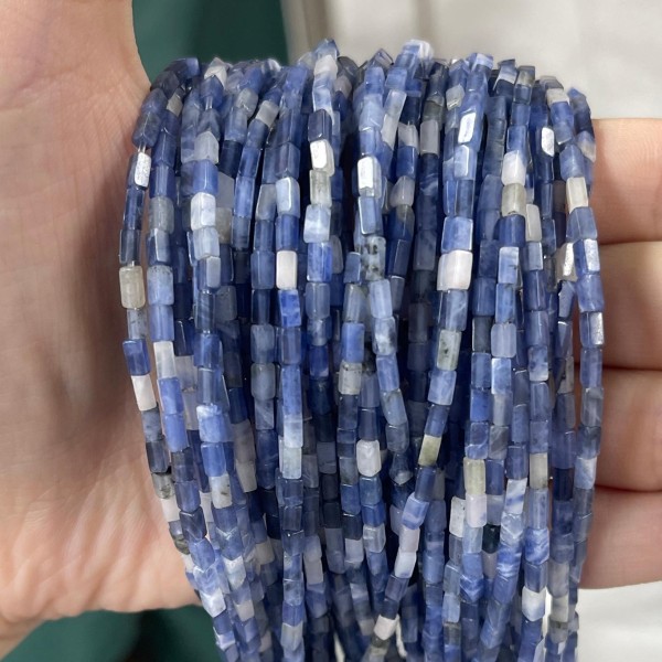 No_913_Natural Blue Lace Stone Small Rectangle_2*4mm_(Sold Per Strand)