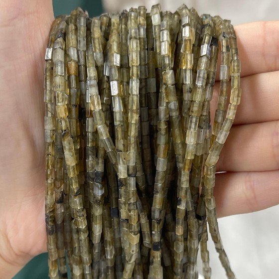 No_915_Natural Labradorite Small Rectangle_2*4mm_(Sold Per Strand)