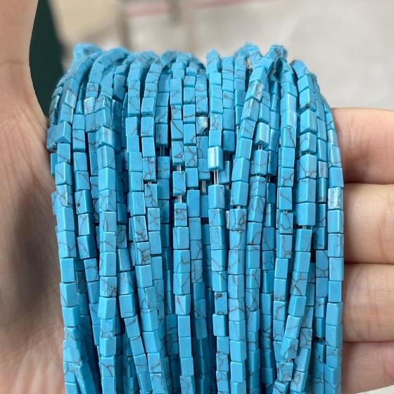 No_917_Synthetic Blue Turquoise Small Rectangle_2*4mm_(Sold Per Strand)