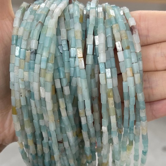 No_918_Natural Amazonite Small Rectangle_2*4mm_(Sold Per Strand)