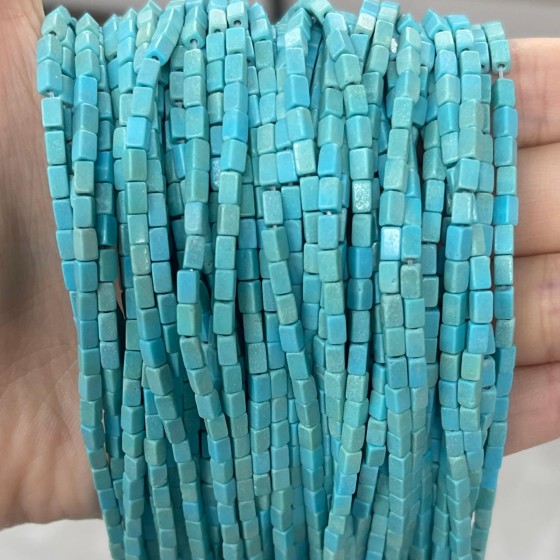 No_936_Synthetic Light Blue Stone Small Rectangle Beads_2*4mm_(Sold Per Strand)