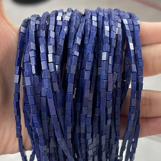 No_937_Synthetic Dark Blue Stone Small Rectangle Beads_2*4mm_(Sold Per Strand)