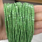 No_939_Synthetic Grass Green Stone Small Rectangle Beads_2*4mm_(Sold Per Strand)
