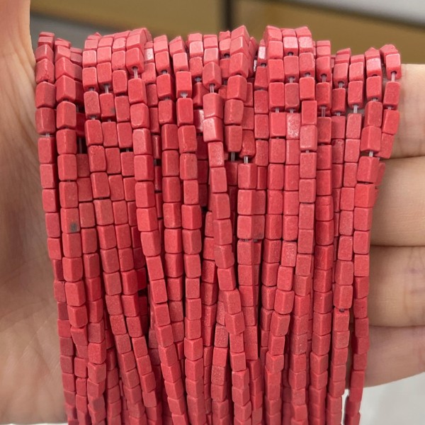 No_940_Synthetic Red Jasper Small Rectangle Beads_2*4mm_(Sold Per Strand)
