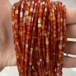 No_942_Natural Red Agate Small Rectangle_2*4mm_(Sold Per Strand)