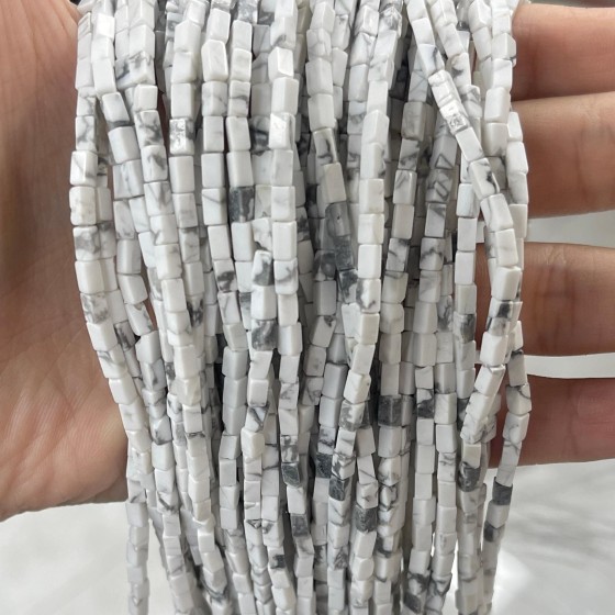 No_947_Natural White Turquoise Small Rectangle_2*4mm_(Sold Per Strand)